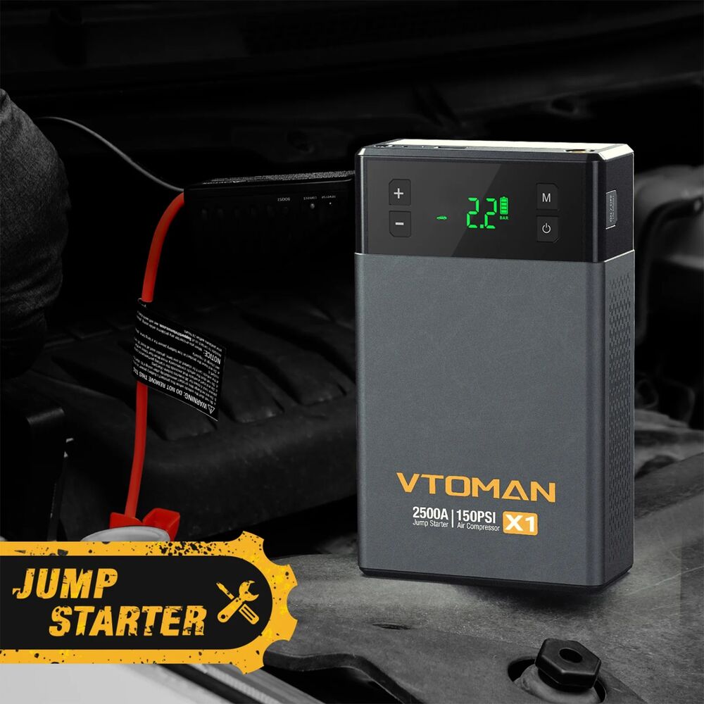 Зовнішній вигляд Пуско-зарядний пристрій VTOMAN Jump Starter X1 2500A з компрессором 150PSI (X1_VTOMAN)