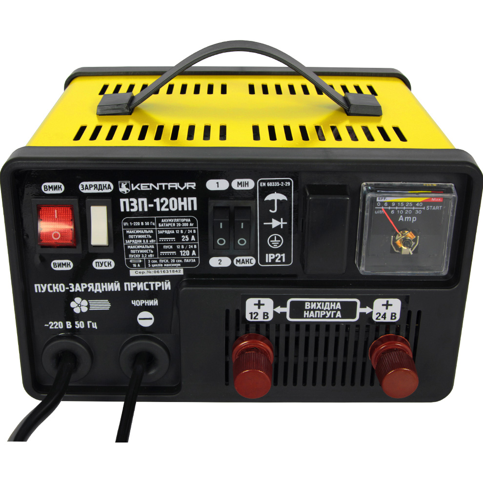 Пуско-зарядное устройство КЕНТАВР ПЗП-120НП (52293) Выходное напряжение 24