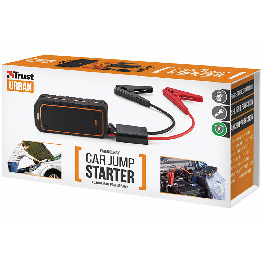 В Фокстрот Пусковое устройство для автомобилей TRUST Car jump starter&powerbank 10000 mAh (20944)