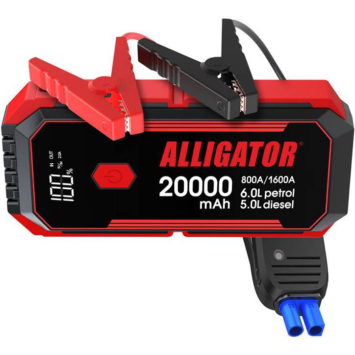Пусковое устройство ALLIGATOR 800A/1600A 20000mAh SMART-клеммы (JS843)