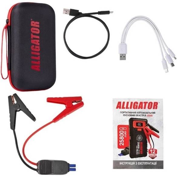 Пусковое устройство ALLIGATOR 800A/1600A 20000mAh SMART-клеммы (JS843) Выходное напряжение 12