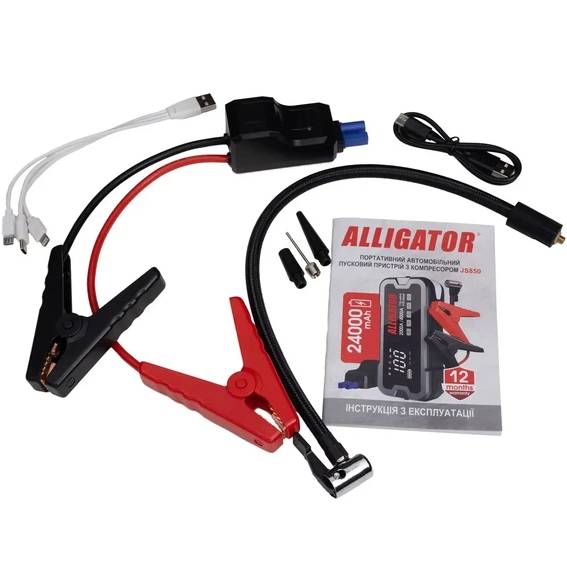 Пусковое устройство ALLIGATOR 24000mAh 2000A/4000A kompressor 10Bar (JS850) Выходное напряжение 5