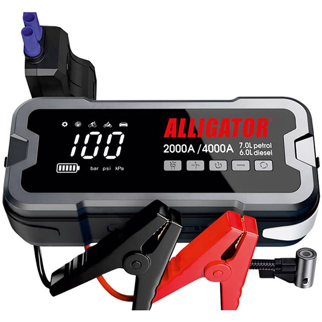Пусковое устройство ALLIGATOR 24000mAh 2000A/4000A kompressor 10Bar (JS850)