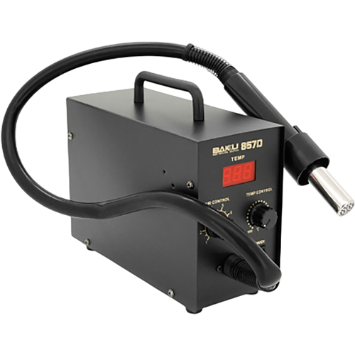 Паяльная станция BAKKU BK-857D Дополнительно Номинальное напряжение: 220V/110V; Цифровая индикация; В комплекте: 3 сопла, подставка
