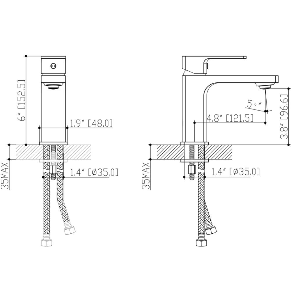 Внешний вид Смеситель CORSO COMO D35 BF-2A129C (9611000)