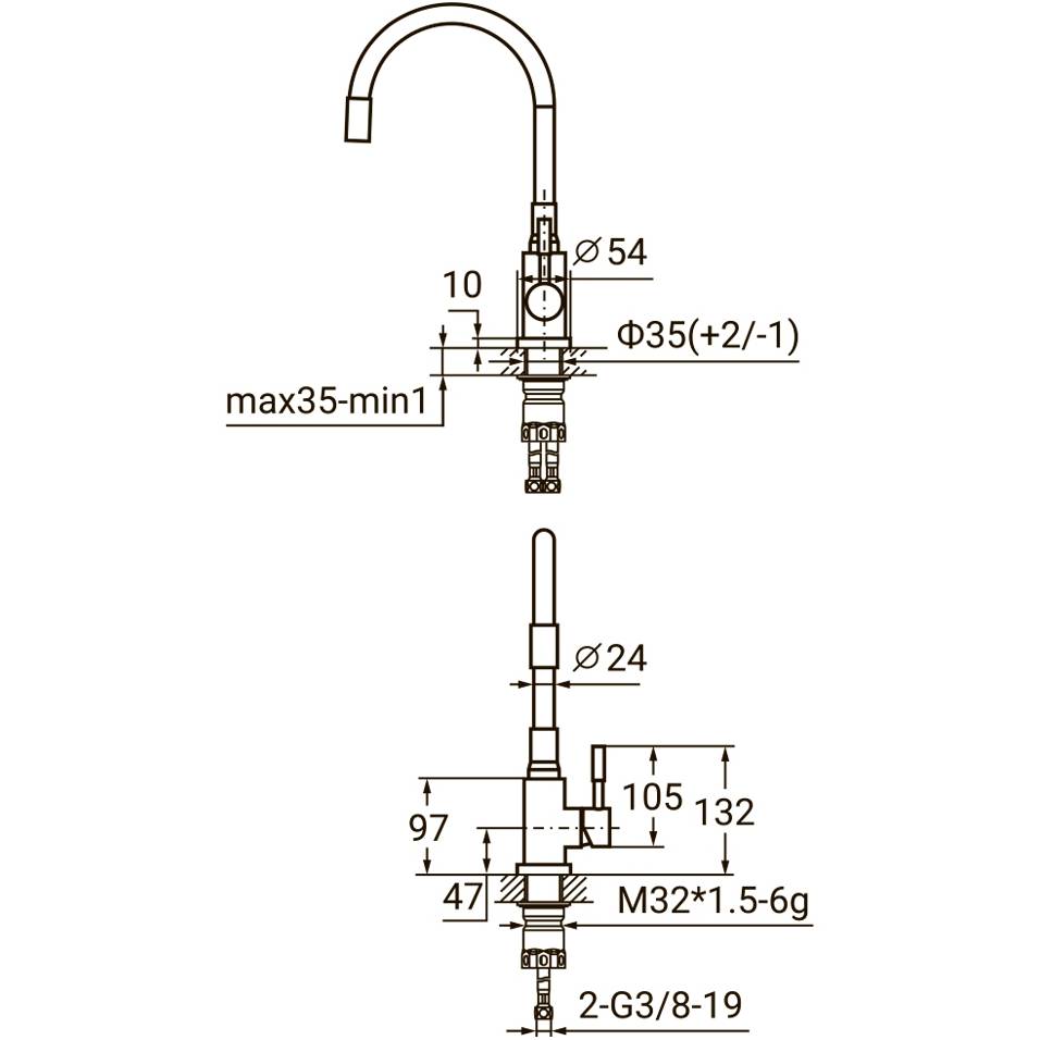 Смеситель AQUATICA KT-4B570P (9722131) Принцип смешивания однорычажный