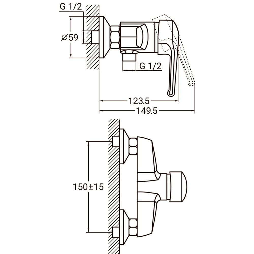 Змішувач AQUATICA HM-1D131C (9736300) Призначення для душової кабіни (душу)