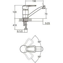 Змішувач AQUATICA s12 d40 150мм (9712120)