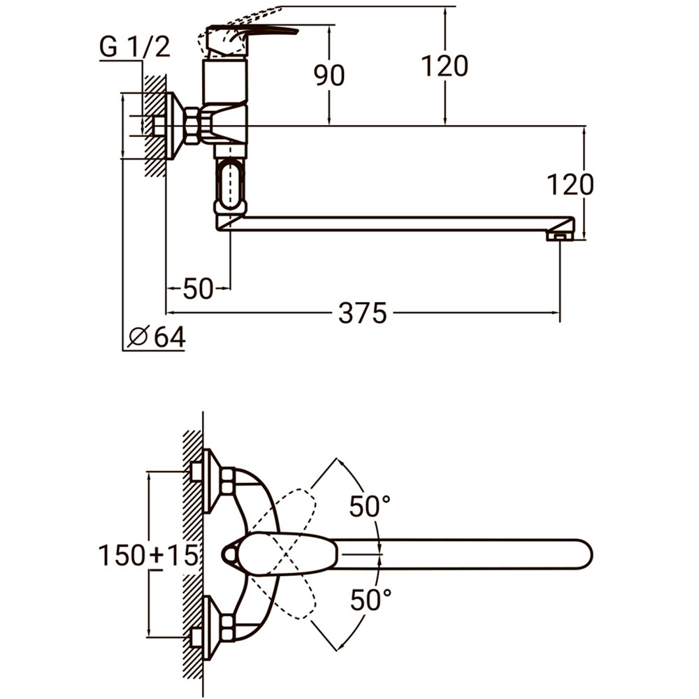 Смеситель AQUATICA KN-3C228C (9738230) Назначение для ванной