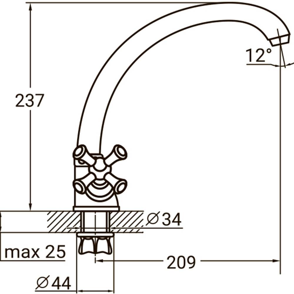 Змішувач AQUATICA s77 1/2" (9777110) Принцип змішування двухвентильний