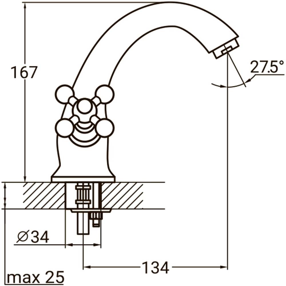 Змішувач AQUATICA s77 1/2" (9777000) Підведення 1/2" (13)