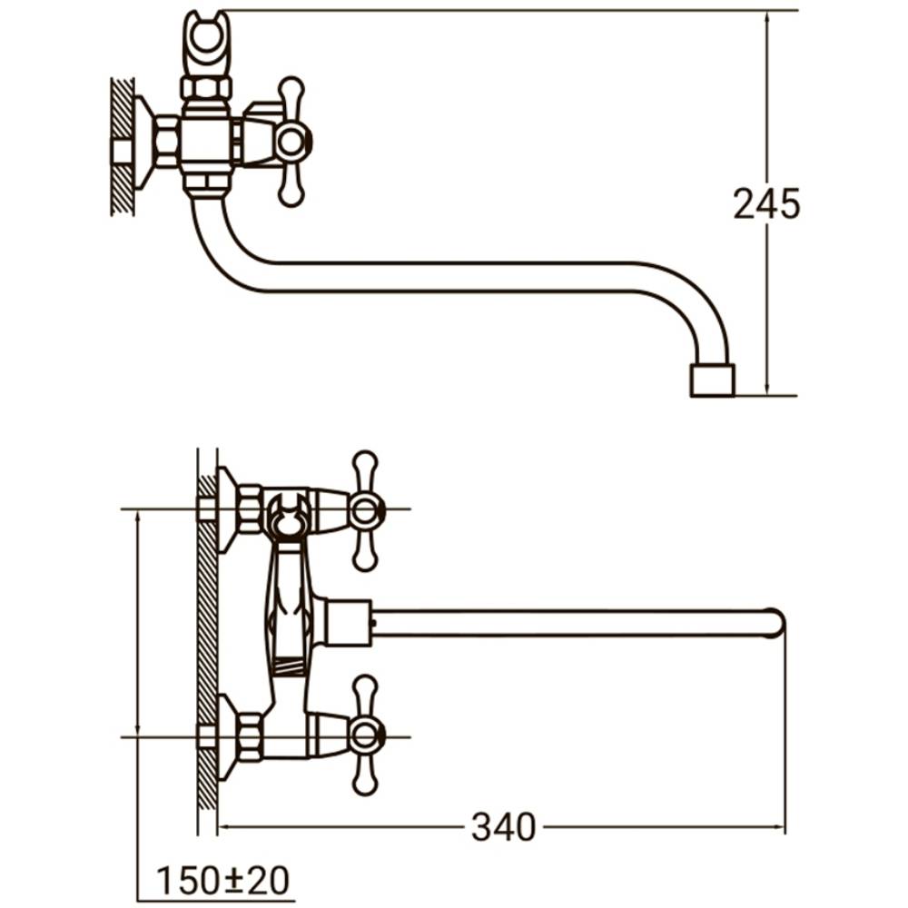 Змішувач AQUATICA s80 1/2"(9780210) Підведення 1/2" (13)