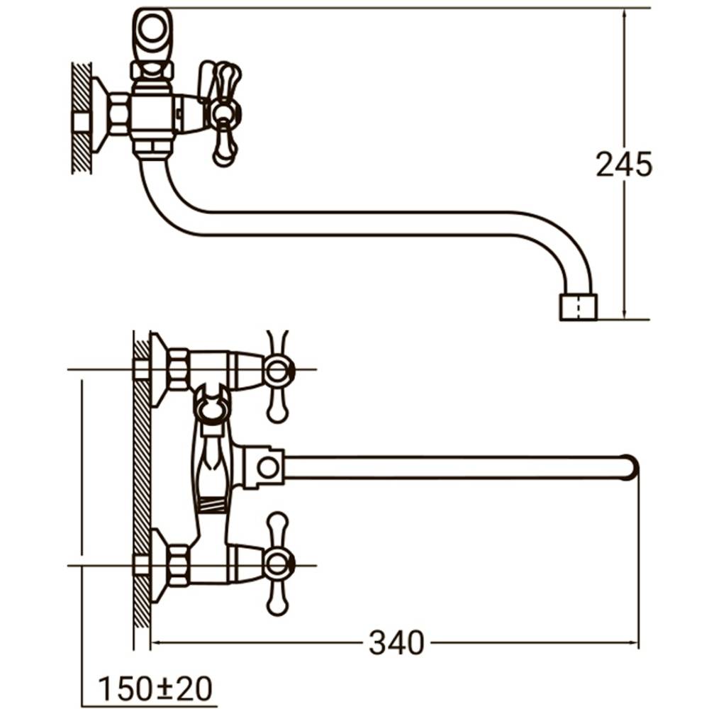 Змішувач AQUATICA s80 1/2" (9780220) Підведення 1/2" (13)