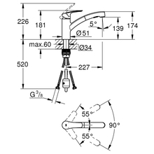 Змішувач GROHE Via хром (30406000)