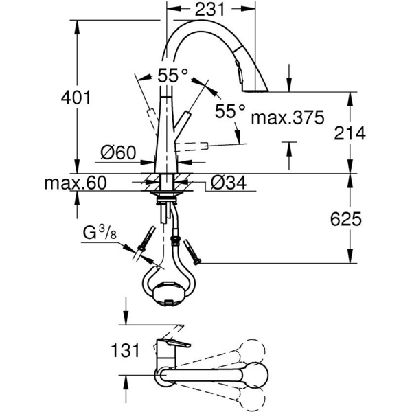 Зовнішній вигляд Змішувач GROHE Scala Super Steel (30440DC0)