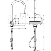 Смеситель HANSGROHE Aquno Select M81 сталь (73837800)