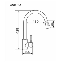 Змішувач GRANADO Змішувач Campo LUX Inox (gz0507L)