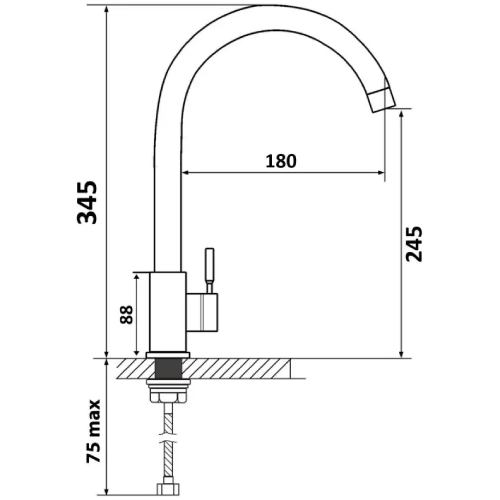 Фото Змішувач VENTOLUX KF02 BK Black