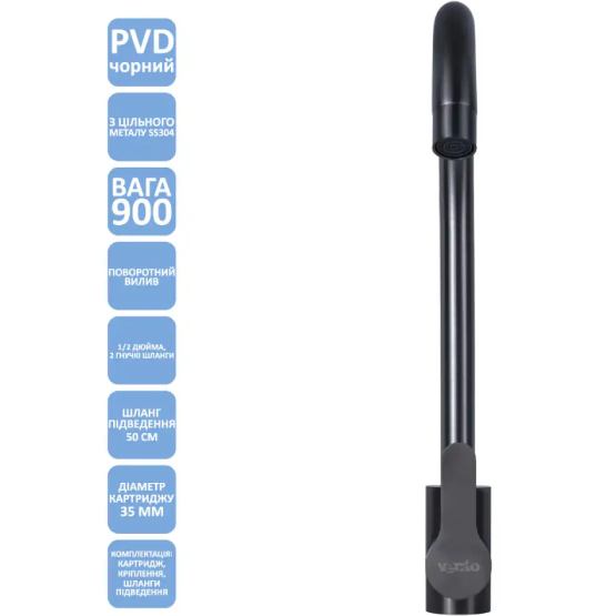 Смеситель VENTOLUX KF02 PVD BK Black Способ монтажа врезной