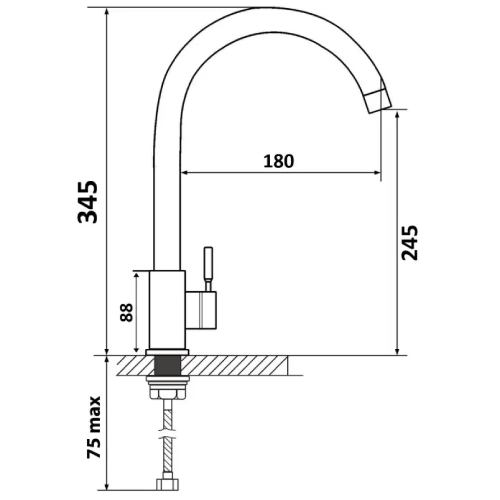Внешний вид Смеситель VENTOLUX KF02 PVD BK Black