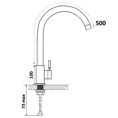 Внешний вид Смеситель VENTOLUX KFFPW 14 BN/GR