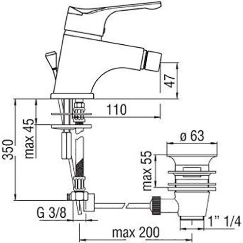 Смеситель NOBILI TIMIX TX27119/1CR Назначение для биде