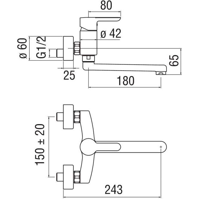 Смеситель NOBILI ABC AB87115CR Назначение для ванной