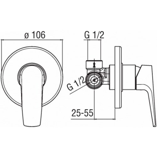 Смеситель NOBILI NOBI (NB84108CR) Назначение для душевой кабины (душа)