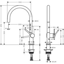 Змішувач HANSGROHE Talis M54 220 мм Black (72804670)