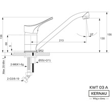 Смеситель KERNAU KWT 03A PURE WHITE