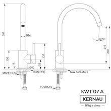 Смеситель KERNAU KWT 07A BLACK METALLIC