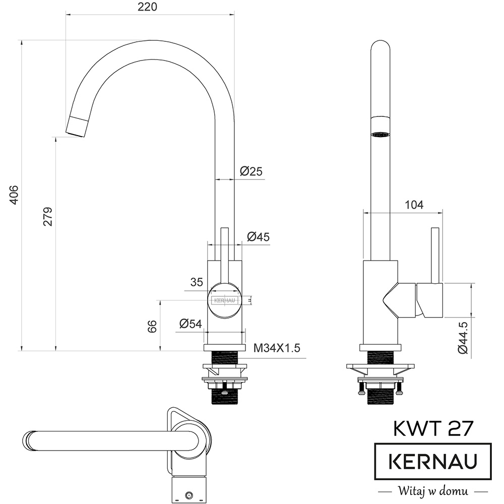 Смеситель KERNAU KWT 27 COPPER Назначение для кухонной мойки