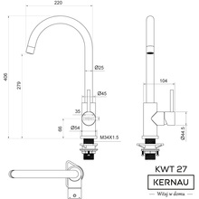 Смеситель KERNAU KWT 27 GUN METAL