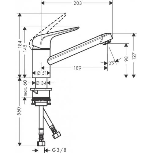 Смеситель HANSGROHE Focus M42 (71807000) Способ монтажа врезной