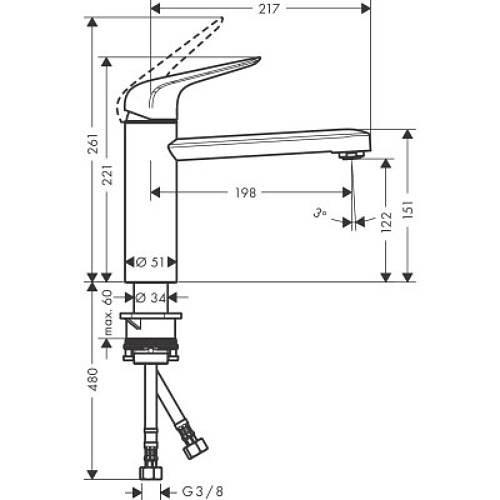 Змішувач HANSGROHE Focus M42 (71806000) Спосіб монтажу врізний