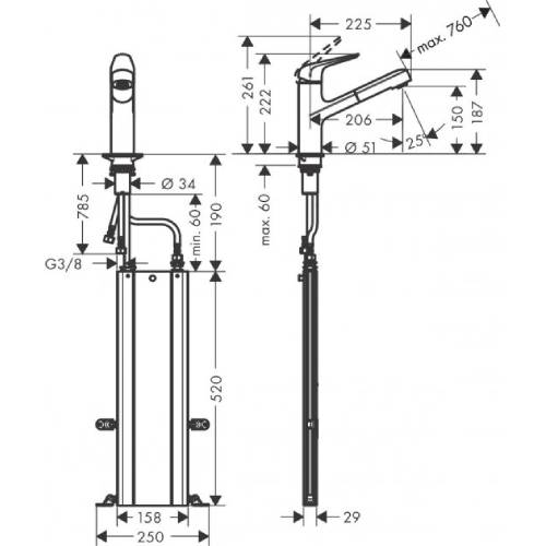 Змішувач HANSGROHE Focus M42 (71829800) Спосіб монтажу врізний