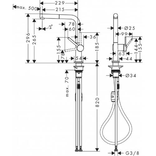 Смеситель HANSGROHE Talis M54 (72808670) Принцип смешивания однорычажный