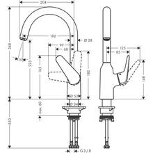 Смеситель Hansgrohe Focus M4 KM220 Steel (71802800)