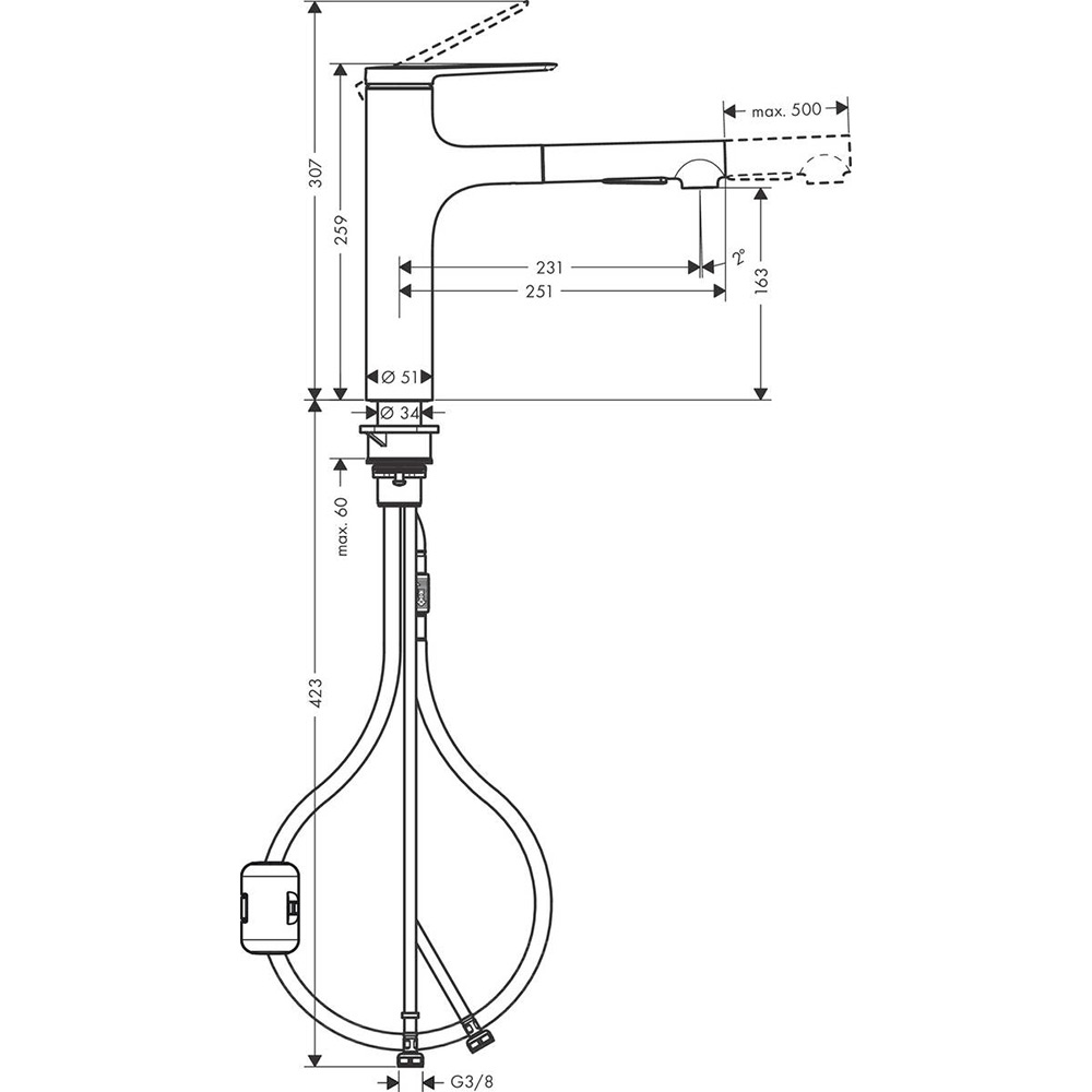 Змішувач HANSGROHE Zesis M33 KM160 Chrome (74801000) Призначення для кухонної мийки