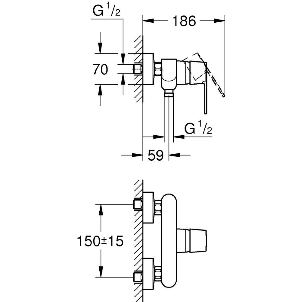 Смеситель для душа GROHE Get (32888000) Назначение для душевой кабины (душа)