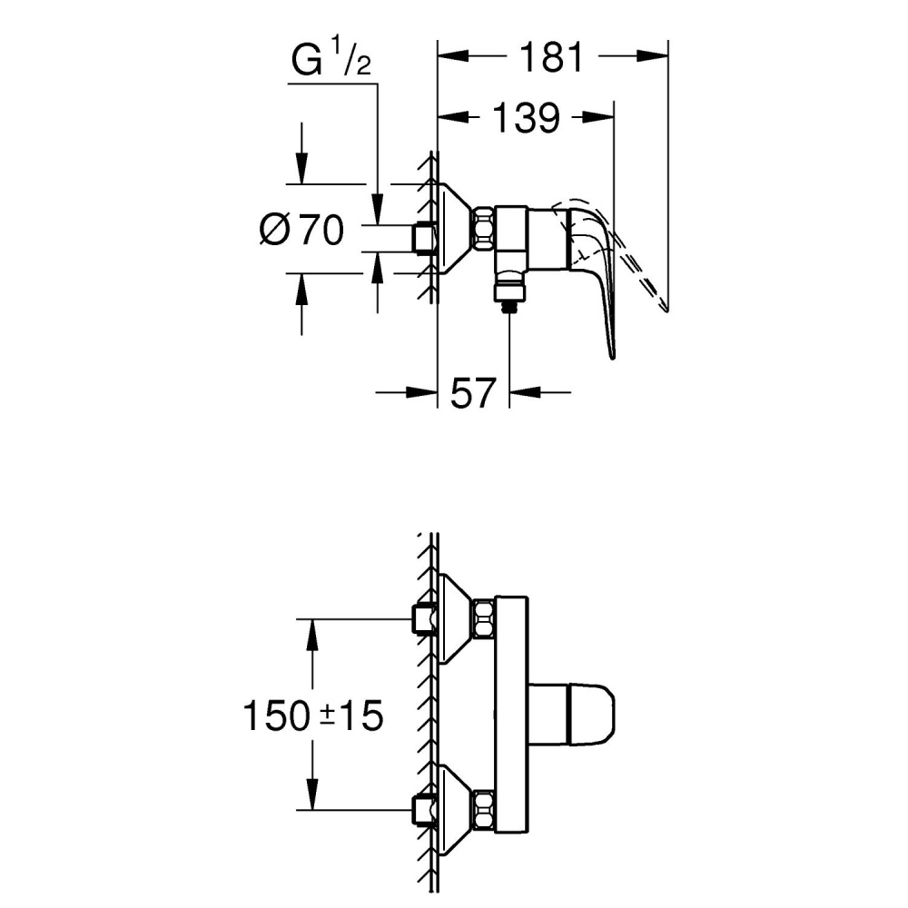 Смеситель для душа GROHE Swift Подвод 1/2" (13)