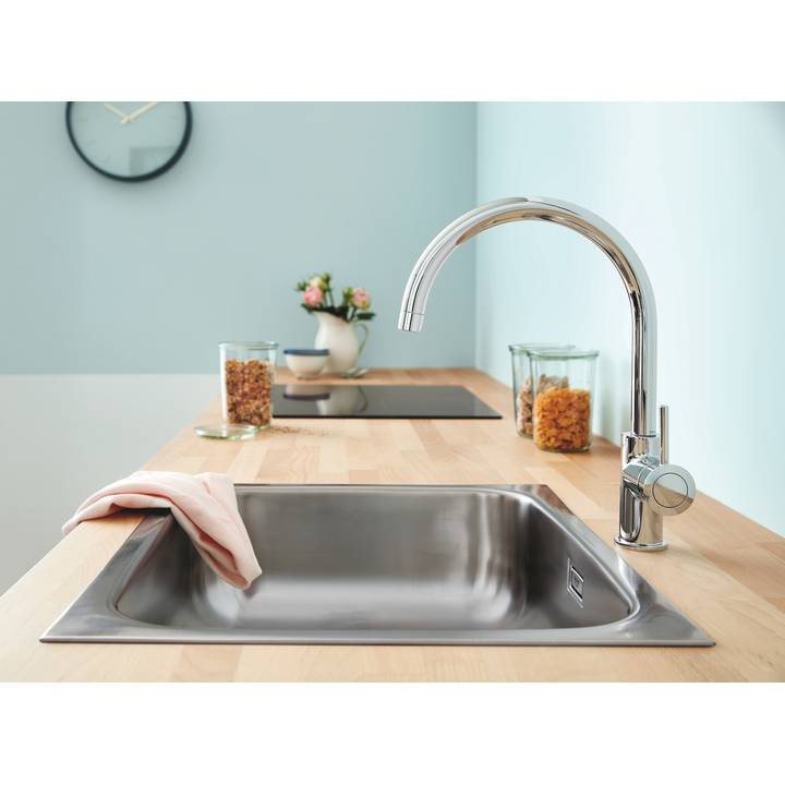 Смеситель GROHE BauClassic 22,3см хром (30577000) Принцип смешивания однорычажный