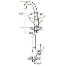 Змішувач для кухні AQUATICA HL-4B130C (9734100)