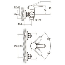 Змішувач для ванної AQUATICA HL-1D130C (9734300)