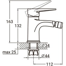 Змішувач для біде AQUATICA HK-1F130C (9732500)