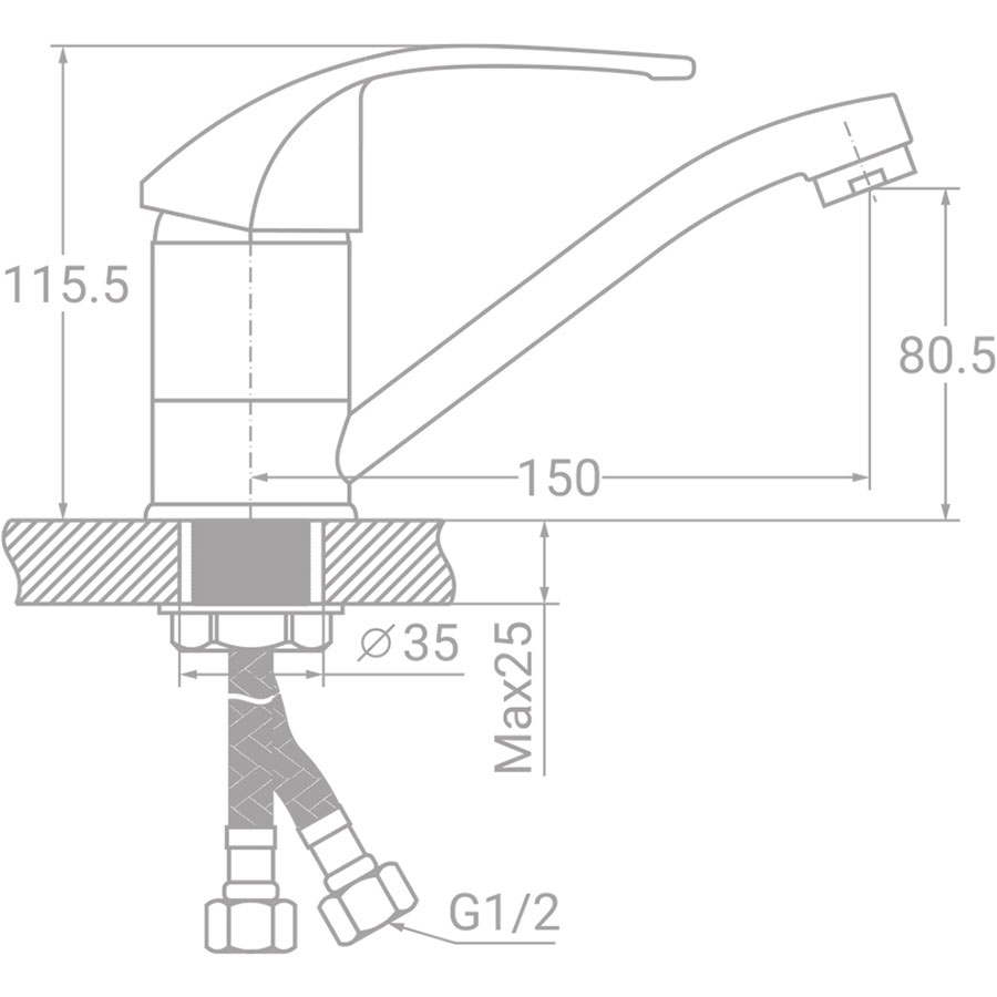 Смеситель TAU SD-1B143C (9804100) Назначение для кухонной мойки