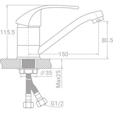 Смеситель TAU SD-1B143C (9804100)