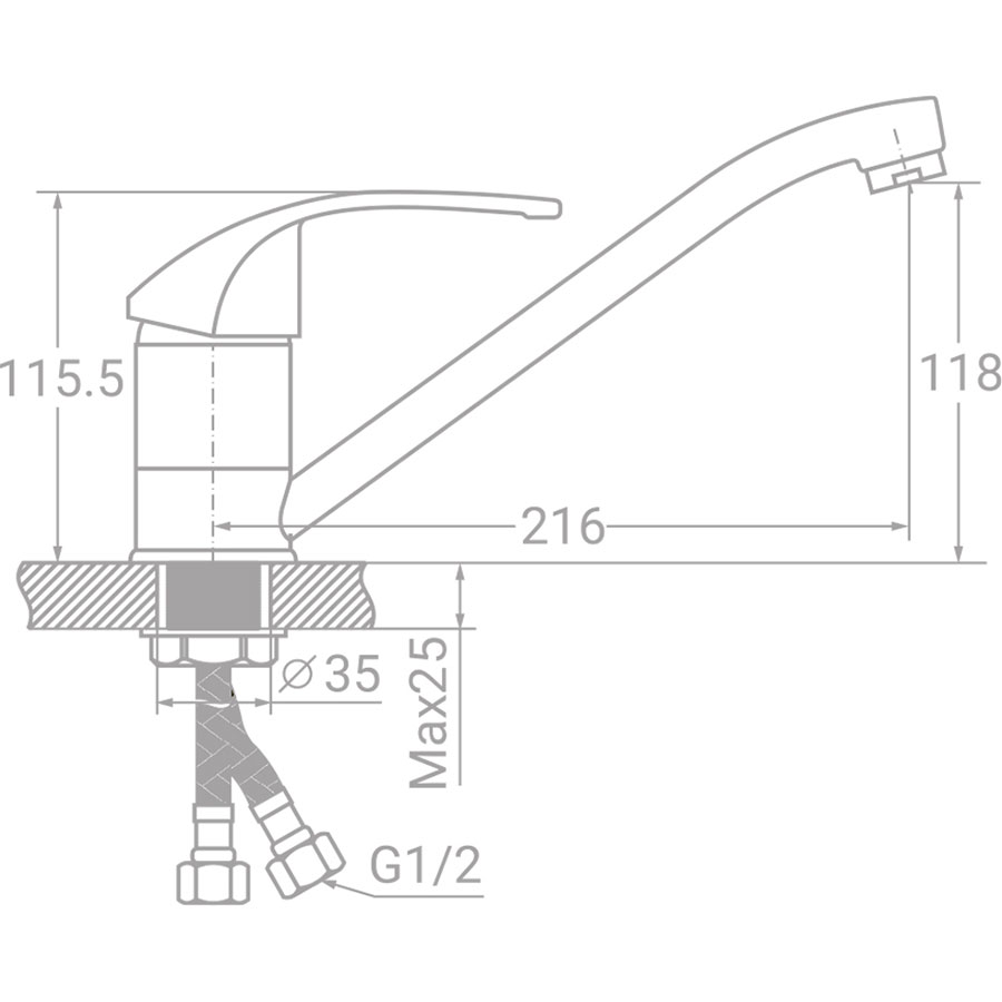 Змішувач TAU SD-1B243C (9804110) Призначення для кухонної мийки