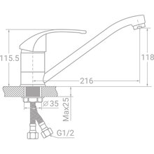 Смеситель TAU SD-1B243C (9804110)