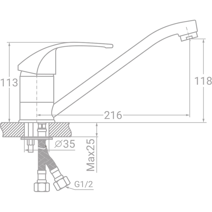 Змішувач Tau SD-2B243C (9804130) Призначення для кухонної мийки